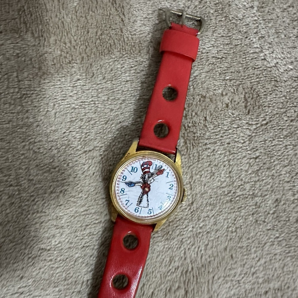 Vintage Watch Dr. Seuss Cat In The Hat Wristwatch 1972 Non Running Parts Repair - Picture 2 of 5